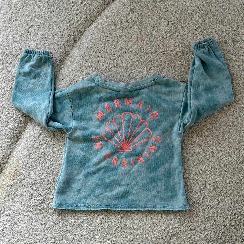 Baby GAP Mermaid In Training Aqua Blue Tie Dye long sleeve top